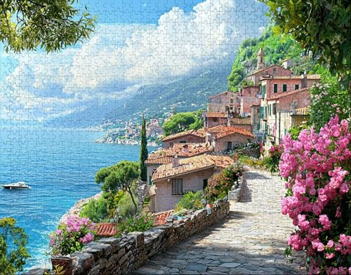 Puzzle 100 Teile Erwachsene Warmes Zuhause 28x40cm Puzzles für Erwachsene Lernspiel Herausforderungsspielzeug 100 Teilige Spiel Puzzlematte Farbe, MeeresoberfläChe Puzzlematte, Gift D-1 von Hanjunng