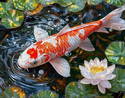Puzzle 100 Teile Erwachsene Warmes Zuhause 28x40cm Puzzles für Erwachsene Lernspiel Herausforderungsspielzeug 100 Teilige Spiel Puzzlematte Fisch, Tier Puzzlematte, Geschenk L-8 von Hanjunng