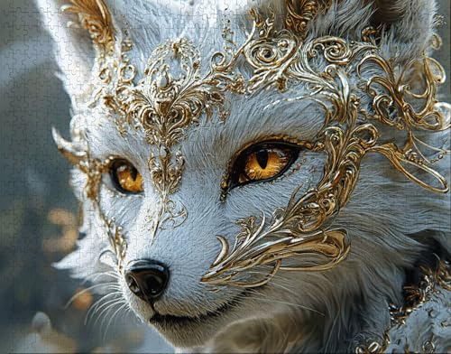 Puzzle 100 Teile Erwachsene Warmes Zuhause 28x40cm Puzzles für Erwachsene Lernspiel Herausforderungsspielzeug 100 Teilige Spiel Puzzlematte Fuchs, Tier Puzzlematte, Geschenk O-8 von Hanjunng