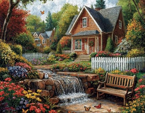 Puzzle 100 Teile Erwachsene Warmes Zuhause 28x40cm Puzzles für Erwachsene Lernspiel Herausforderungsspielzeug 100 Teilige Spiel Puzzlematte Haus, Anlage Puzzlematte, Geschenk Y-2 von Hanjunng