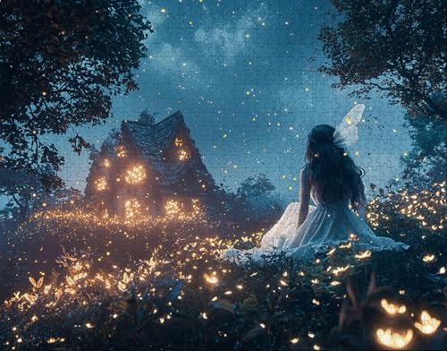 Puzzle 100 Teile Erwachsene Warmes Zuhause 28x40cm Puzzles für Erwachsene Lernspiel Herausforderungsspielzeug 100 Teilige Spiel Puzzlematte MäDchen, Wiese Puzzlematte, Geschenk H-1 von Hanjunng