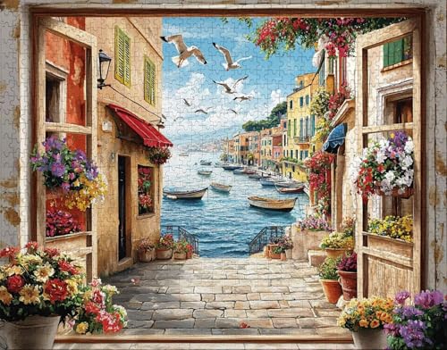 Puzzle 100 Teile Erwachsene Warmes Zuhause 28x40cm Puzzles für Erwachsene Lernspiel Herausforderungsspielzeug 100 Teilige Spiel Puzzlematte MöWe, GebäUde Puzzlematte, Geschenk C-3 von Hanjunng