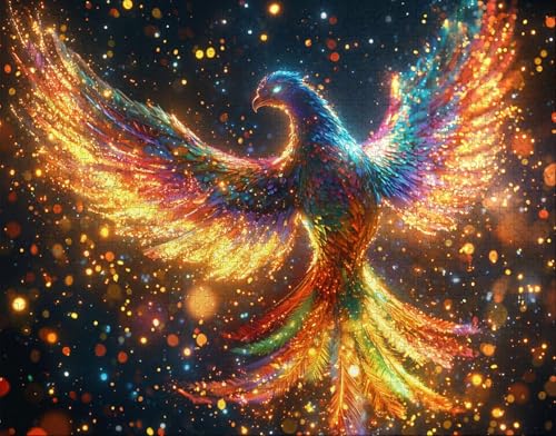 Puzzle 100 Teile Erwachsene Warmes Zuhause 28x40cm Puzzles für Erwachsene Lernspiel Herausforderungsspielzeug 100 Teilige Spiel Puzzlematte PhöNix, Vogel Puzzlematte, Geschenk R-8 von Hanjunng