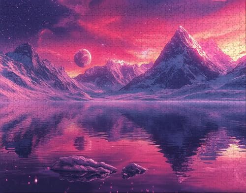 Puzzle 100 Teile Erwachsene Warmes Zuhause 28x40cm Puzzles für Erwachsene Lernspiel Herausforderungsspielzeug 100 Teilige Spiel Puzzlematte Planet, See Puzzlematte, Geschenk Y-0 von Hanjunng