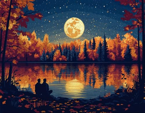 Puzzle 100 Teile Erwachsene Warmes Zuhause 28x40cm Puzzles für Erwachsene Lernspiel Herausforderungsspielzeug 100 Teilige Spiel Puzzlematte Sternenhimmel, Paar Puzzlematte, Geschenk C-5 von Hanjunng
