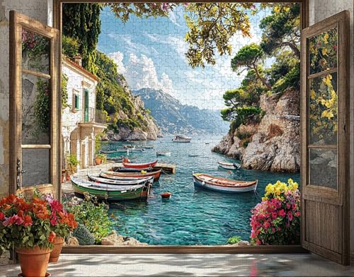 Puzzle 100 Teile Erwachsene Warmes Zuhause 28x40cm Puzzles für Erwachsene Lernspiel Herausforderungsspielzeug 100 Teilige Spiel Puzzlematte TüR, Ozean Puzzlematte, Geschenke D-0 von Hanjunng