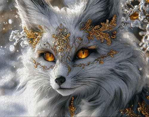 Puzzle 100 Teile Erwachsene Warmes Zuhause 28x40cm Puzzles für Erwachsene Lernspiel Herausforderungsspielzeug 100 Teilige Spiel Puzzlematte Weiß, Fuchs Puzzlematte, Geschenk E-5 von Hanjunng