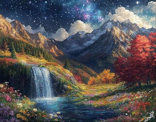Puzzle 100 Teile Erwachsene Warmes Zuhause 28x40cm Puzzles für Erwachsene Lernspiel Herausforderungsspielzeug 100 Teilige Spiel Puzzlematte Wiese, Fallen Puzzlematte, Geschenk E-3 von Hanjunng
