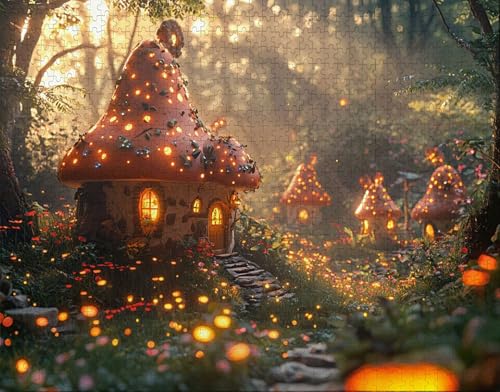 Puzzle 100 Teile Erwachsene Warmes Zuhause 28x40cm für Erwachsene Lernspiel Herausforderungsspielzeug 100 Teilige Puzzle Anlage, HäUser Puzzlematte, Puzzlematte-Geschenk X-2 von Hanjunng
