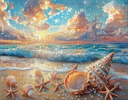 Puzzle 100 Teile Erwachsene Warmes Zuhause 28x40cm für Erwachsene Lernspiel Herausforderungsspielzeug 100 Teilige Puzzle Traum, Muschel Puzzlematte, Puzzlematte-Geschenk T-1 von Hanjunng