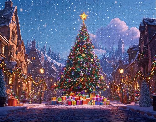 Puzzle 100 Teile Erwachsene Zuhause 28x40cm Puzzles für Erwachsene Lernspiel Herausforderungsspielzeug 100 Teilige Puzzlematte Weihnachtsbaum, Geschenk Puzzlematte, Gift A-5 von Hanjunng