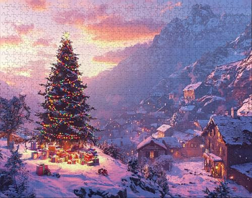 Puzzle 100 Teile Erwachsene Zuhause 28x40cm Puzzles für Erwachsene Lernspiel Herausforderungsspielzeug 100 Teilige Puzzlematte Weihnachtsbaum, Geschenk Puzzlematte, Gift P-7 von Hanjunng