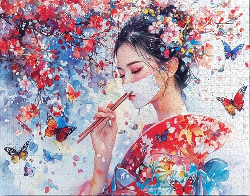Puzzle 150 Teile, Puzzle Erwachsene, Frau Puzzlematte, Indoor-Puzzlematte-Kreativspiel zur Entspannung von Erwachsenen und Erziehung Schmetterling, Geschenke auf Ganzen I-2 von Hanjunng
