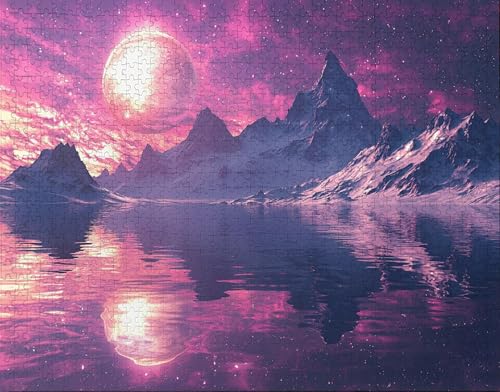 Puzzle 150 Teile, Puzzle Erwachsene, Sternenhimmel Puzzlematte, Indoor-Puzzlematte-Kreativspiel zur Entspannung von Erwachsenen und Erziehung See, Geschenke auf der Ganzen Welt R-0 von Hanjunng