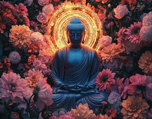 Puzzle 30 Teile, Puzzle Erwachsene, Blume Puzzlematte, Indoor-Puzzlematte-Kreativspiel zur Entspannung von Erwachsenen und Erziehung Buddha, Geschenke auf der Ganzen Welt S-3 von Hanjunng