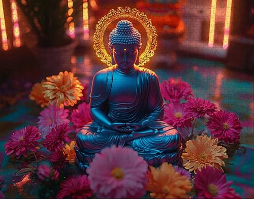 Puzzle 30 Teile, Puzzle Erwachsene, Buddha Puzzlematte, Indoor-Puzzlematte-Kreativspiel zur Entspannung von Erwachsenen und Erziehung Anlage, Geschenke auf der Ganzen Welt O-8 von Hanjunng