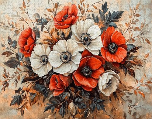 Puzzle 30 Teile, Puzzle Erwachsene, Farbe Puzzlematte, Indoor-Puzzlematte-Kreativspiel zur Entspannung von Erwachsenen und Erziehung Blume, Geschenke auf der Ganzen Welt N-8 von Hanjunng