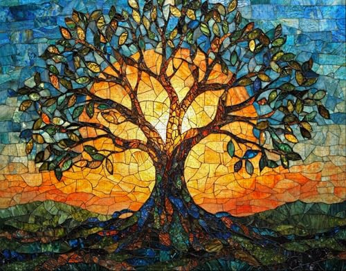 Puzzle 30 Teile, Puzzle Erwachsene, Sonnenaufgang Puzzlematte, Indoor-Puzzlematte-Kreativspiel zur Entspannung von Erwachsenen und Erziehung Baum des Lebens, Geschenke V-7 Puzzle 30 Teile, Puzzle Erwachsene, Sonnenaufgang Puzzlematte, Indoor-Puzzlematte-Kreativspiel zur Entspannung von Erwachsenen und Erziehung Baum des Lebens, Geschenke V-7 von Hanjunng