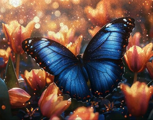 Puzzle 30 Teile, Puzzle Erwachsene, Tier Puzzlematte, Indoor-Puzzlematte-Kreativspiel zur Entspannung von Erwachsenen und Erziehung Schmetterling, Geschenke auf der Ganzen Welt F-4 von Hanjunng