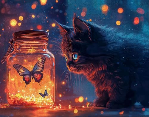 Puzzle 30 Teile, Puzzle Erwachsene, Tier Puzzlematte, Indoor-Puzzlematte-Kreativspiel zur Entspannung von Erwachsenen und Erziehung Schwarz, Geschenke auf der Ganzen Welt H-2 von Hanjunng