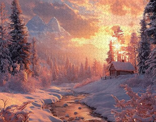 Puzzle 30 Teile, Puzzle Erwachsene, Weiß Puzzlematte, Indoor-Puzzlematte-Kreativspiel zur Entspannung von Erwachsenen und Erziehung Schnee, Geschenke auf der Ganzen Welt J-8 von Hanjunng