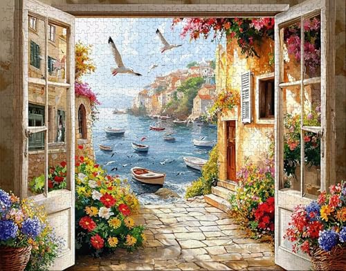Puzzle 300 Teile Erwachsene Warmes Zuhause 38x26cm Puzzles für Erwachsene Lernspiel Herausforderungsspielzeug 300 Teilige Spiel Puzzlematte Anlage, Balkon Puzzlematte, Geschenk C-2 von Hanjunng