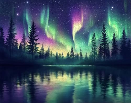 Puzzle 300 Teile Erwachsene Warmes Zuhause 38x26cm Puzzles für Erwachsene Lernspiel Herausforderungsspielzeug 300 Teilige Spiel Puzzlematte Wald, See Puzzlematte, Geschenke W-4 von Hanjunng