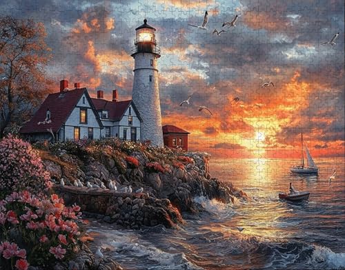 Puzzle 300 Teile Erwachsene Zuhause 38x26cm Puzzles für Erwachsene Lernspiel Herausforderungsspielzeug 300 Teilige Puzzlematte Sonnenaufgang, Leuchtturm Puzzlematte, Gift P-0 Puzzle 300 Teile Erwachsene Zuhause 38x26cm Puzzles für Erwachsene Lernspiel Herausforderungsspielzeug 300 Teilige Puzzlematte Sonnenaufgang, Leuchtturm Puzzlematte, Gift P-0 von Hanjunng