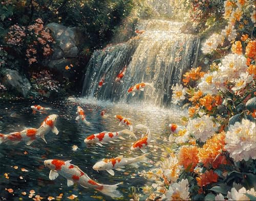 Puzzle 36 Teile Erwachsene Warmes Zuhause 30x20cm Puzzles für Erwachsene Lernspiel Herausforderungsspielzeug 36Teilige Spiel Puzzlematte Fallen, Fisch Puzzlematte, Geschenke Y-9 von Hanjunng