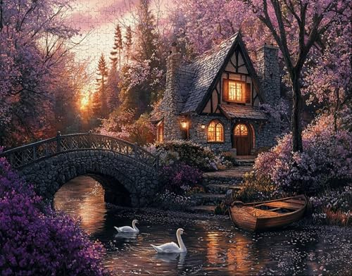 Puzzle 36 Teile Erwachsene Warmes Zuhause 30x20cm Puzzles für Erwachsene Lernspiel Herausforderungsspielzeug 36Teilige Spiel Puzzlematte Farbe, Anlage Puzzlematte, Geschenke O-6 von Hanjunng