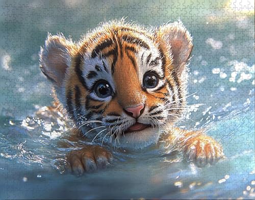 Puzzle 36 Teile Erwachsene Warmes Zuhause 30x20cm Puzzles für Erwachsene Lernspiel Herausforderungsspielzeug 36Teilige Spiel Puzzlematte Tier, Tiger Puzzlematte, Geschenke E-7 von Hanjunng