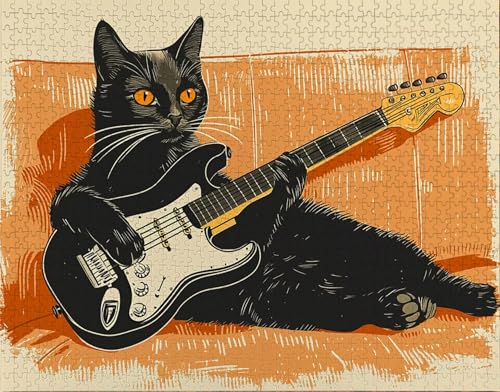 Puzzle 500 Teile, Puzzle Erwachsene, Katze Puzzlematte, Indoor-Puzzlematte-Kreativspiel zur Entspannung von Erwachsenen und Erziehung Gitarre, Geschenke auf der Ganzen Welt O-8 Puzzle 500 Teile, Puzzle Erwachsene, Katze Puzzlematte, Indoor-Puzzlematte-Kreativspiel zur Entspannung von Erwachsenen und Erziehung Gitarre, Geschenke auf der Ganzen Welt O-8 von Hanjunng