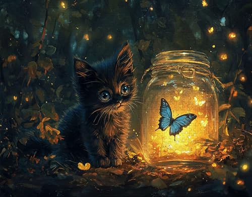 Puzzle 500 Teile, Puzzle Erwachsene, Katze Puzzlematte, Indoor-Puzzlematte-Kreativspiel zur Entspannung von Erwachsenen und Erziehung Schmetterling, Geschenke auf Ganzen A-8 Puzzle 500 Teile, Puzzle Erwachsene, Katze Puzzlematte, Indoor-Puzzlematte-Kreativspiel zur Entspannung von Erwachsenen und Erziehung Schmetterling, Geschenke auf Ganzen A-8 von Hanjunng