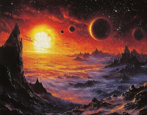 Puzzle 500 Teile, Puzzle Erwachsene, Schock Puzzlematte, Indoor-Puzzlematte-Kreativspiel zur Entspannung von Erwachsenen und Erziehung Planet, Geschenke auf der Ganzen Welt H-1 von Hanjunng