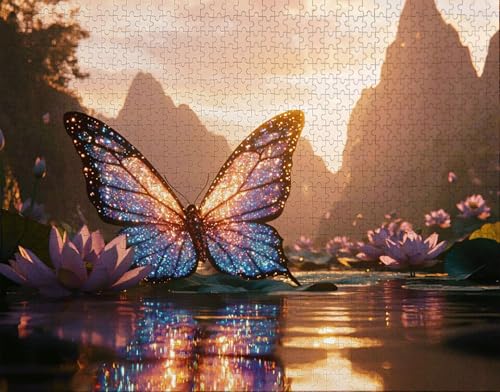 Puzzle 500 Teile, Puzzle Erwachsene, Sonnenaufgang Puzzlematte, Indoor-Puzzlematte-Kreativspiel zur Entspannung von Erwachsenen und Erziehung Schmetterling, Geschenke auf Ganzen F-9 Puzzle 500 Teile, Puzzle Erwachsene, Sonnenaufgang Puzzlematte, Indoor-Puzzlematte-Kreativspiel zur Entspannung von Erwachsenen und Erziehung Schmetterling, Geschenke auf Ganzen F-9 von Hanjunng