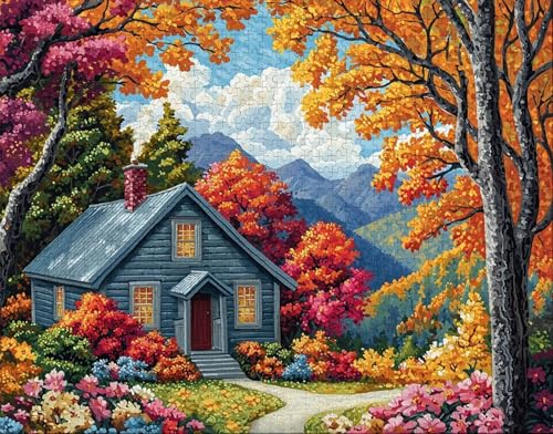 Puzzle 500 Teile, Puzzle Erwachsene, Wald Puzzlematte, Indoor-Puzzlematte-Kreativspiel zur Entspannung von Erwachsenen und Erziehung GrüN, Geschenke auf der Ganzen Welt T-1 von Hanjunng