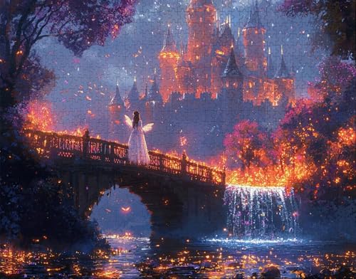 Puzzle 60 Teile Erwachsene Warmes Zuhause 40x28cm Puzzles für Erwachsene Lernspiel Herausforderungsspielzeug 60 Teilige Spiel Puzzlematte MäDchen, Schloss Puzzlematte, Geschenk X-8 von Hanjunng