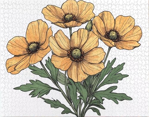 Puzzle 70 Teile, Puzzle Erwachsene, Anlage Puzzlematte, Indoor-Puzzlematte-Kreativspiel zur Entspannung von Erwachsenen und Erziehung Blume, Geschenke auf der Ganzen Welt W-9 von Hanjunng