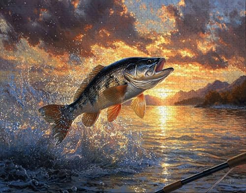 Puzzle 70 Teile, Puzzle Erwachsene, Fisch Puzzlematte, Indoor-Puzzlematte-Kreativspiel zur Entspannung von Erwachsenen und Erziehung DäMmerung, Geschenke auf der Ganzen Welt P-6 von Hanjunng