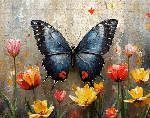 Puzzle 70 Teile, Puzzle Erwachsene, Schmetterling Puzzlematte, Indoor-Puzzlematte-Kreativspiel zur Entspannung von Erwachsenen und Erziehung Tier, Geschenke auf der Ganzen Welt R-3 von Hanjunng