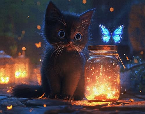 Puzzle 70 Teile, Puzzle Erwachsene, Schwarz Puzzlematte, Indoor-Puzzlematte-Kreativspiel zur Entspannung von Erwachsenen und Erziehung Katze, Geschenke auf der Ganzen Welt G-2 Puzzle 70 Teile, Puzzle Erwachsene, Schwarz Puzzlematte, Indoor-Puzzlematte-Kreativspiel zur Entspannung von Erwachsenen und Erziehung Katze, Geschenke auf der Ganzen Welt G-2 von Hanjunng