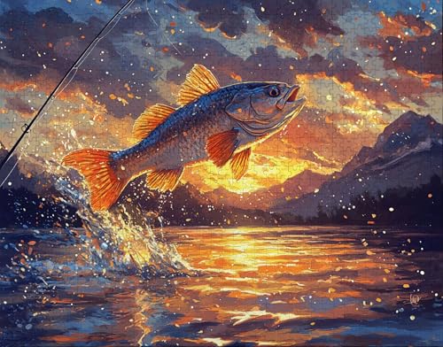 Puzzle 80 Teile Erwachsene Warmes Zuhause 15x10cm Puzzles für Erwachsene Lernspiel Herausforderungsspielzeug 80 Teilige Spiel Puzzlematte Fisch, Tier Puzzlematte, Geschenke M-3 von Hanjunng