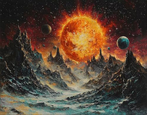 Puzzle 80 Teile Erwachsene Warmes Zuhause 15x10cm Puzzles für Erwachsene Lernspiel Herausforderungsspielzeug 80 Teilige Spiel Puzzlematte Planet, Sonne Puzzlematte, Geschenk S-4 von Hanjunng