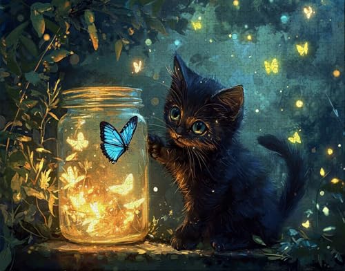 Puzzle 80 Teile Erwachsene Warmes Zuhause 15x10cm Puzzles für Erwachsene Lernspiel Herausforderungsspielzeug 80 Teilige Spiel Puzzlematte Tier, Schmetterling Puzzlematte, Geschenk J-3 von Hanjunng