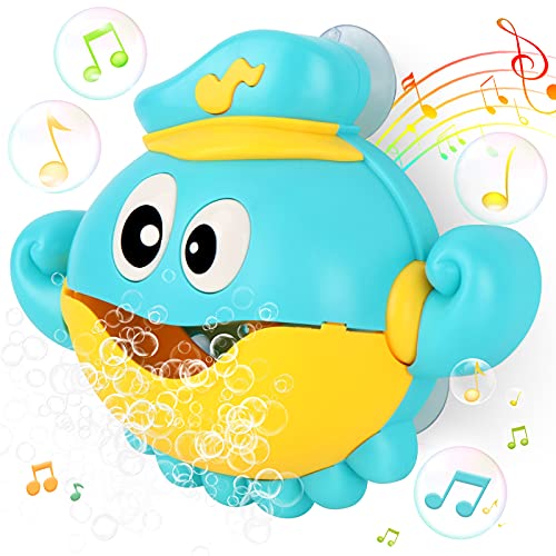 Hanmulee Baby Badespielzeug Seifenblasenmaschine, 1000+ Blasen pro Minute mit Kinderliedern, Automatischer Octopus Bubble Maker Badespielzeug für die Badewanne für Kleinkinder Babys Jungen Mädchen von Hanmulee