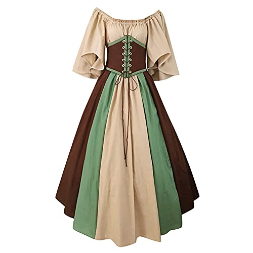 Halloween Kostim Damen Business Partykleid Kostüm Magic Halloween Maxikleid Karneval Halloween Renaissance Kostüm Korsett Kleid Karneval Fasching Halloween von Hanraz