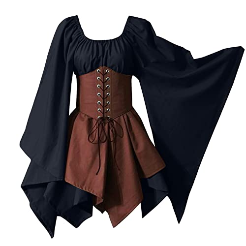 kleid mittelalter damen, Mittelalter Kleidung Damen Vintage Korsett Maxikleid Sommerkleid Gothic Cosplay Corsagenkleid Rockabilly 19 Jahrhundert Partykleid Für Halloween Karneval kleid mittelalter damen, Mittelalter Kleidung Damen Vintage Korsett Maxikleid Sommerkleid Gothic Cosplay Corsagenkleid Rockabilly 19 Jahrhundert Partykleid Für Halloween Karneval von Hanraz
