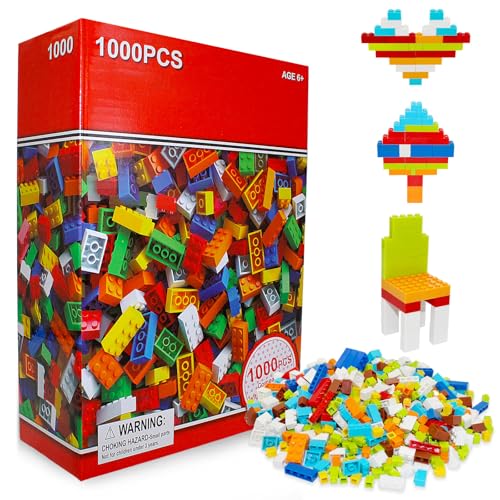 Hanrd Bausteine Bunt Gemischt, 1000 Basic Bausteine Box, Grundbausteine in 6 Formen, Spielzeug Geschenk für Kinder 6+ Hanrd Bausteine Bunt Gemischt, 1000 Basic Bausteine Box, Grundbausteine in 6 Formen, Spielzeug Geschenk für Kinder 6+ von Hanrd