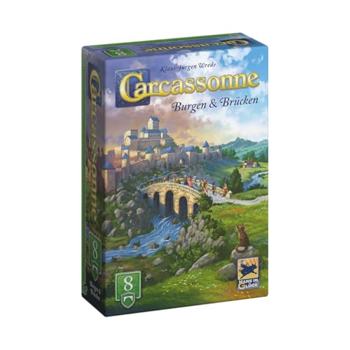 Hans im Glück Carcassonne – Burgen und Brücken (Auflage 2025), 8. Erweiterung, Familienspiel, 2-6 Spieler, 7+ Jahre, 45 Minuten, Deutsch von Hans im Glück