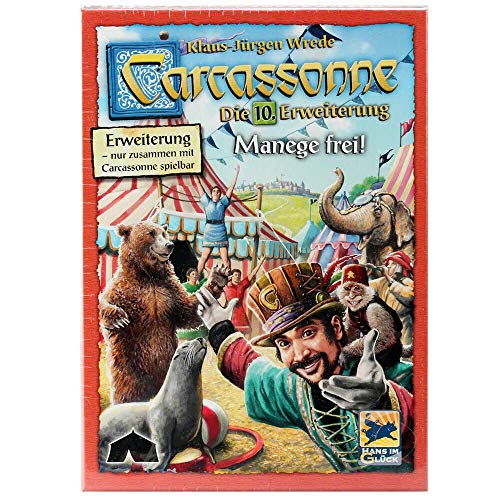 Hans im Glück, Carcassonne – Manege frei!, 10. Erweiterung, Familienspiel, Brettspiel, 2-6 Spieler, Ab 7+ Jahren, 40+ Minuten, Deutsch von Hans im Glück